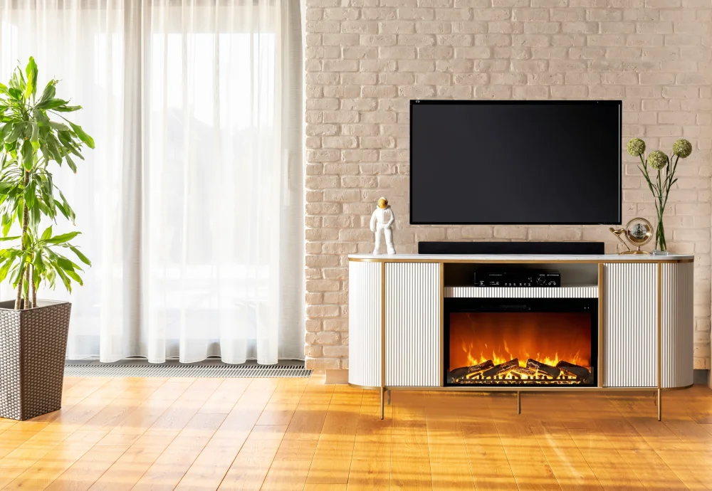 white electric fireplace